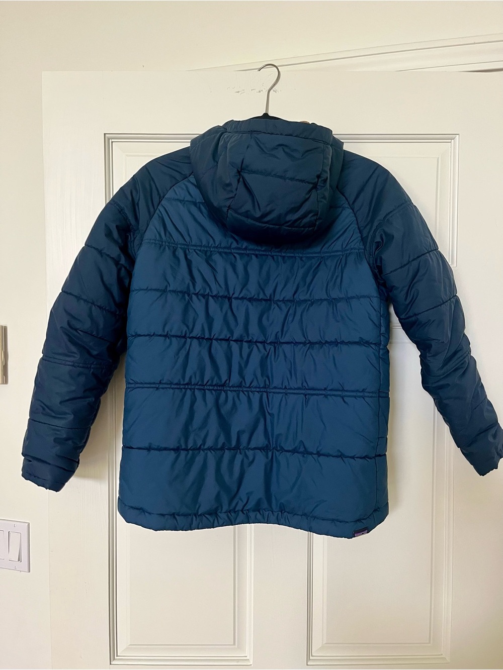 Patagonia Boys Pune Grove Insulated Ski Jacket Blue Size Large 12 Puffer Hooded - Picture 2 of 4